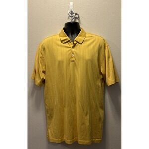 VTG Tiger Woods Collection Nike‎ Drifit Mens XL Yellow Short Sleeve Golf Polo